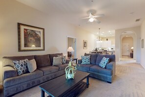 TV, DVD player, table football, ping pong