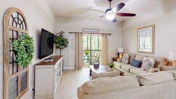 TV, DVD player, table football, ping pong