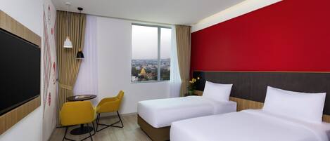 Superior Room, 2 Twin Beds, City View | Minibar, in-room safe, iron/ironing board, free cribs/infant beds