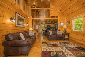 Smart TV, fireplace, foosball