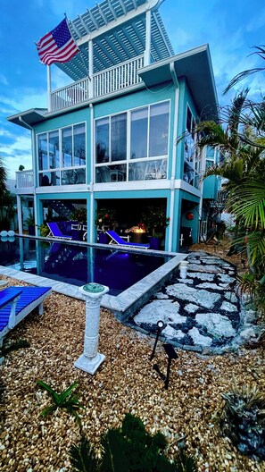 Utendørsbasseng og et oppvarmet basseng