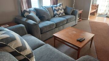 TV, DVD player, music library, video library