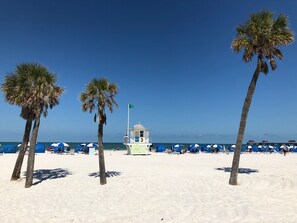 Sun-loungers, beach towels