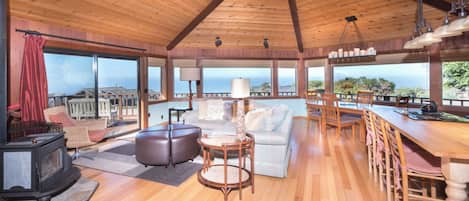 Smart TV, chimenea, reproductor de DVD y libros