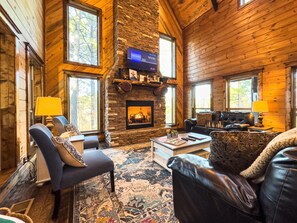 Smart TV, fireplace, video games, table football