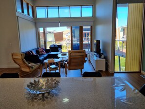 TV, DVD player, table football, ping pong