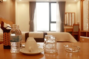 Deluxe-Doppelzimmer, Strandblick | Zimmerausstattung