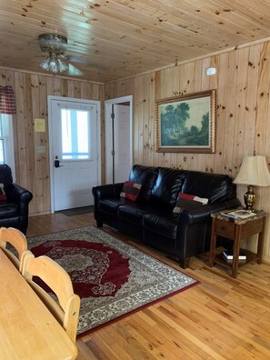 Flat-screen TV, DVD player