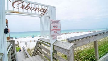On the beach, white sand