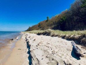 On the beach, beach towels