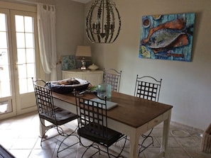 Dining - Villa With Guesthouse on Large Plot With Private Swimming Pool, on a River in Provence (Carces)