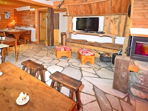 Chalet | Living room | Fireplace, DVD player - Chalet of Character Just 150 Meters From the ski Lifts (Peisey-Nancroix)