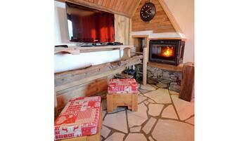 Fireplace, DVD player