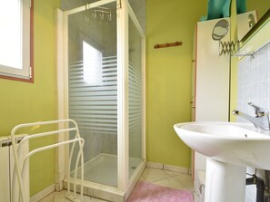 House | Bathroom | Shower - Cozy Holiday Home in Gourbesville France With Fireplace (Picauville)