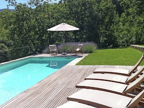 Outdoor pool - Big Villa With Private Pool in Saint-hilaire-de-lavit (Saint-Hilaire-de-Lavit)