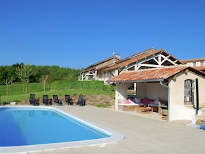 Outdoor pool, a heated pool - Romantic Tower in Dordogne With Rooftop Terrace (Roussines)