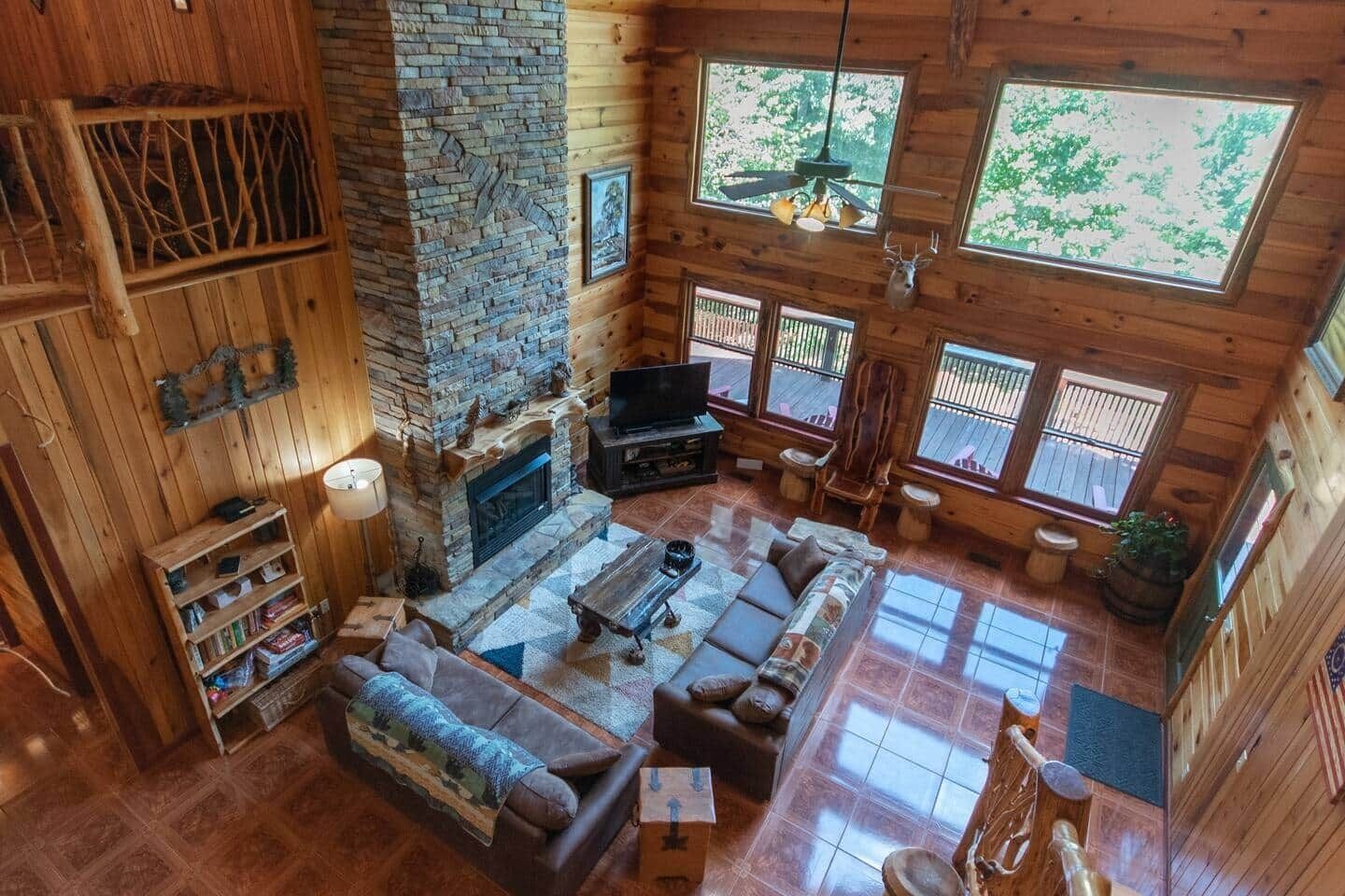 Smart TV, fireplace, DVD player, books