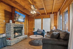 Smart TV, fireplace, video games