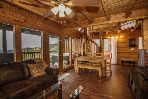 Smart TV, fireplace, video games