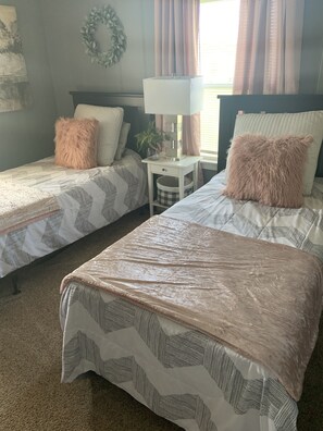 2 bedrooms, in-room safe, iron/ironing board, travel cot