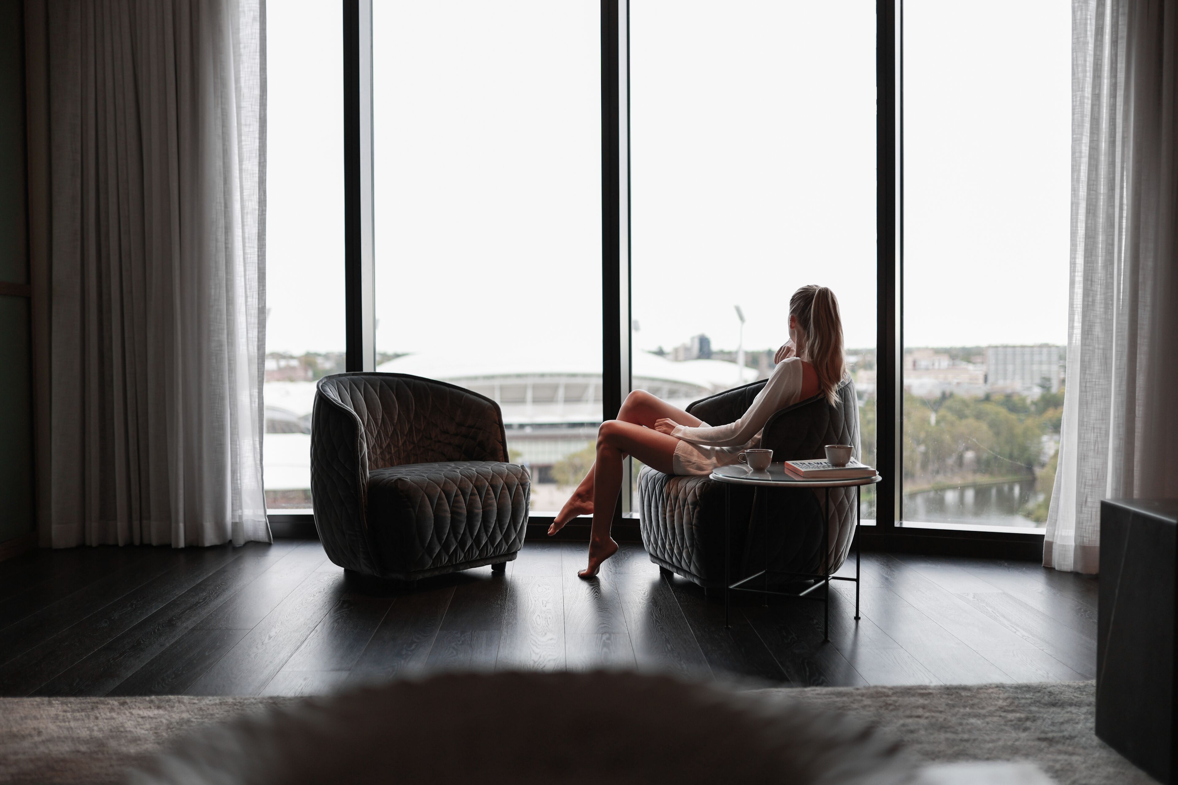 radiance river suite | premium bedding, free minibar items, in-room safe, desk