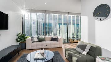 Smart TV, Netflix, streaming services, stereo