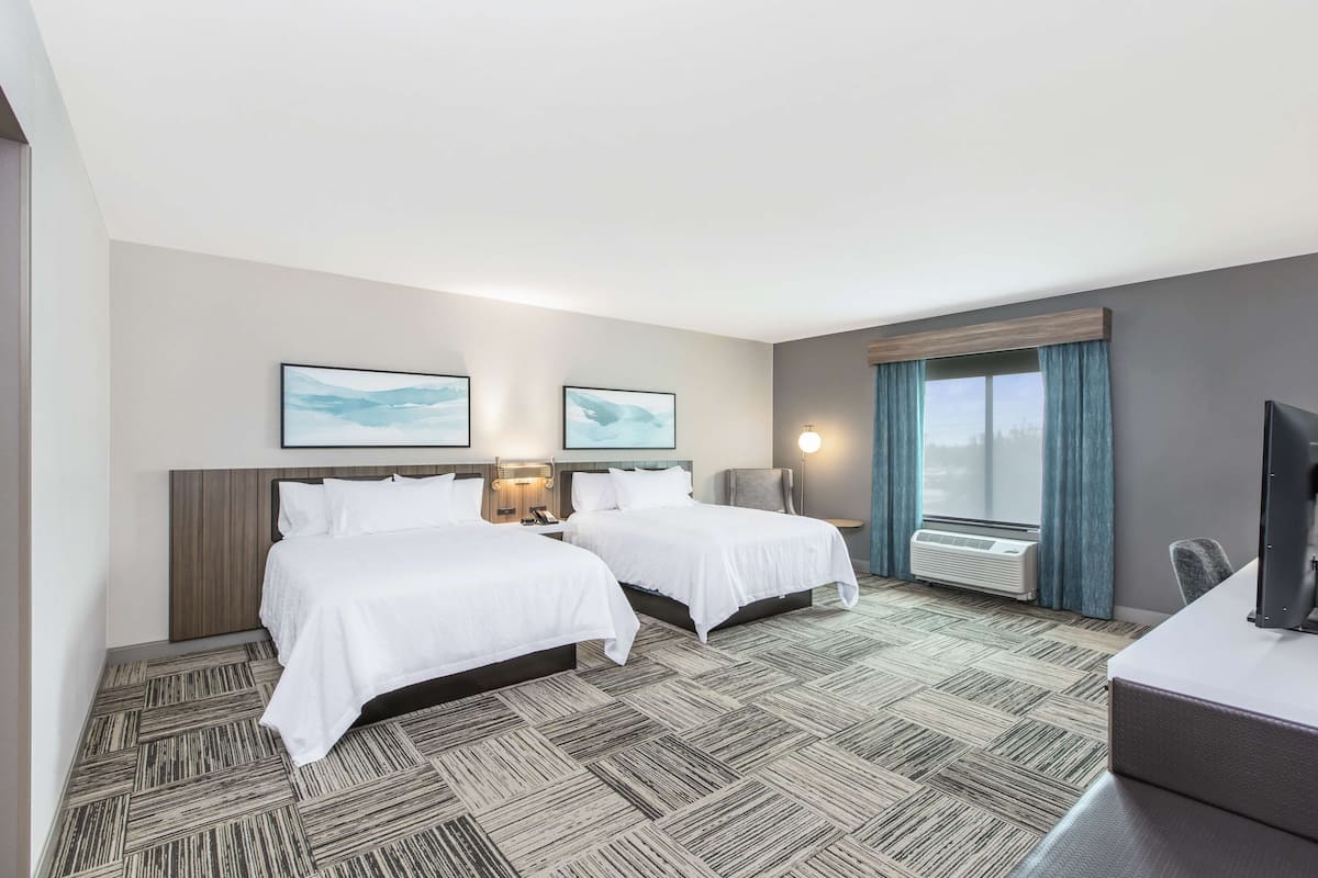 room, 2 queen beds | soundproofing, iron/ironing board, free wifi, bed sheets