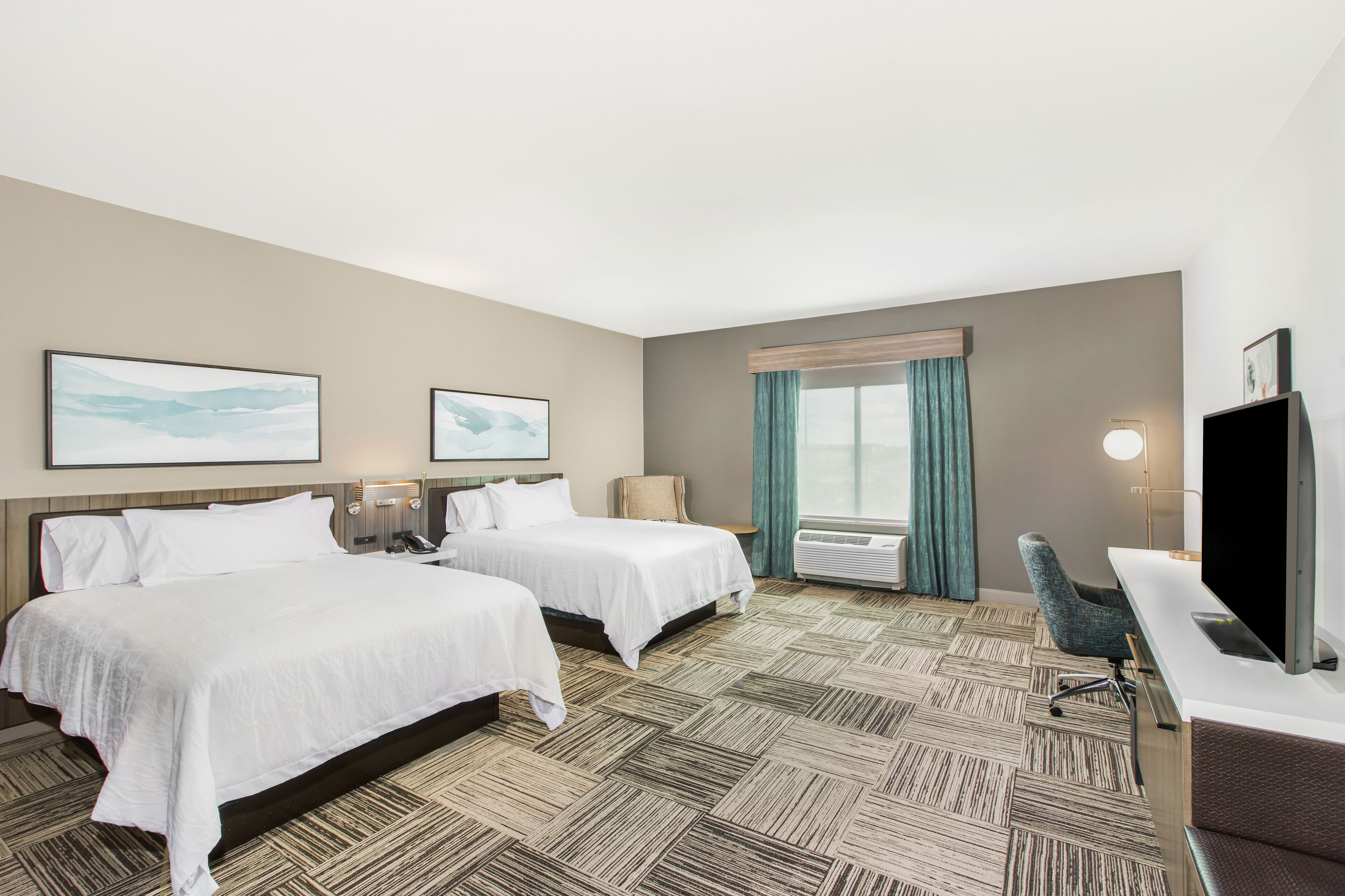 room, 2 queen beds | soundproofing, iron/ironing board, free wifi, bed sheets