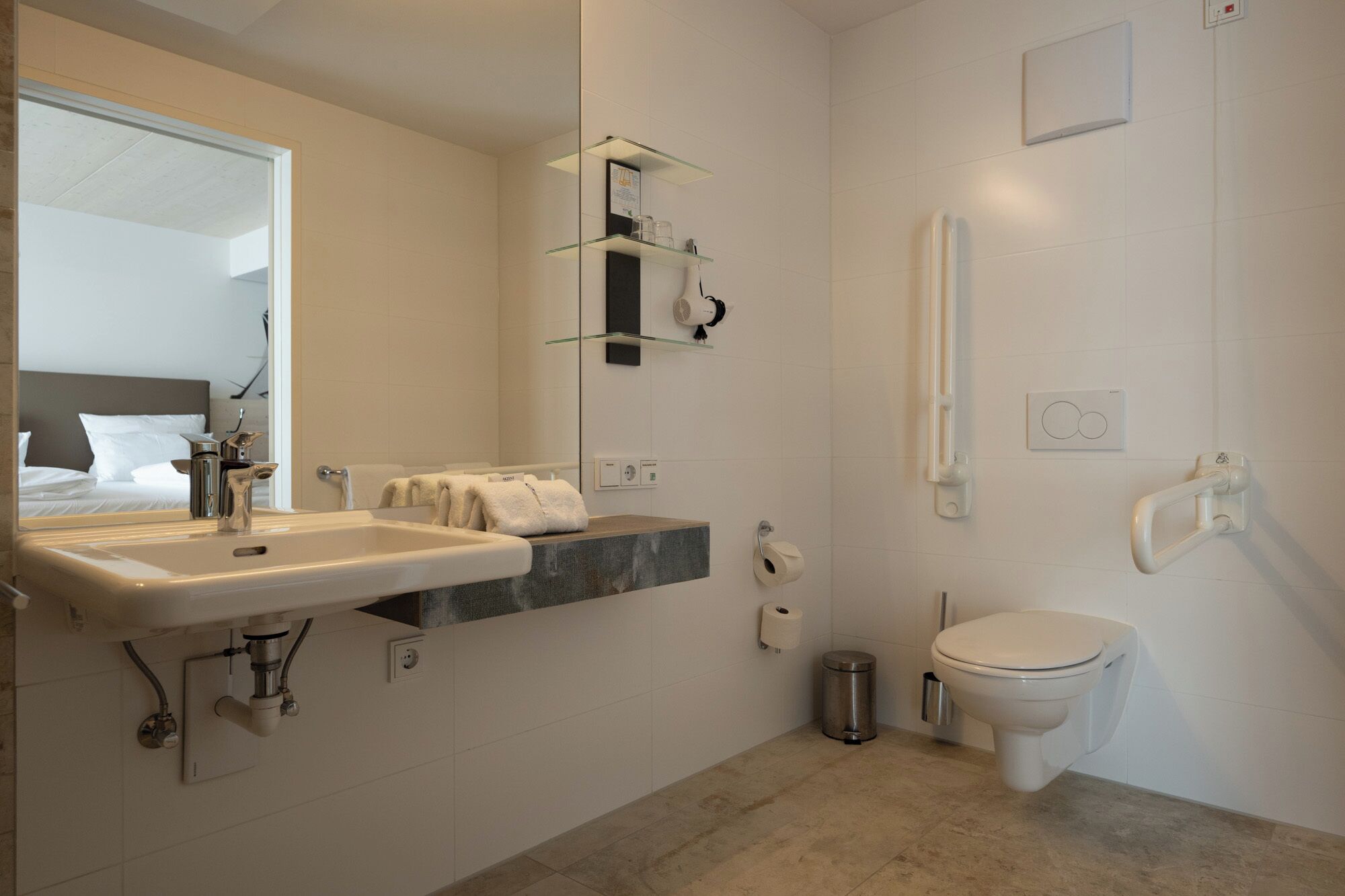 superior double room | bathroom | shower, free toiletries, hair dryer, towels