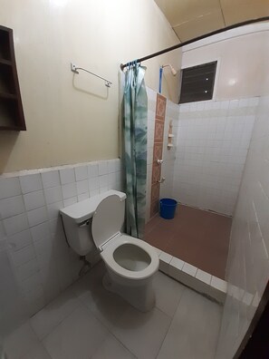 Douche, articles de toilette gratuits, bidet, serviettes fournies