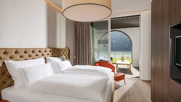 1 Schlafzimmer, hochwertige Bettwaren, Daunenbettdecken, Zimmersafe