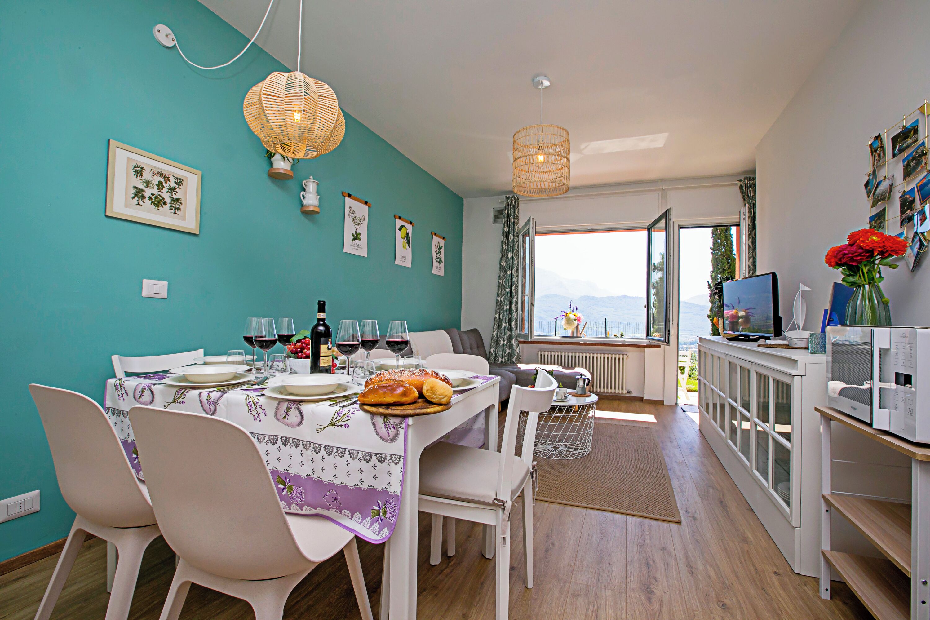 Familienapartment, Mehrere Schlafzimmer, Bergseite (Casa Turchese) | Speisen