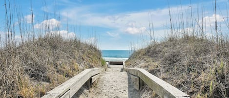 Beach nearby, sun-loungers