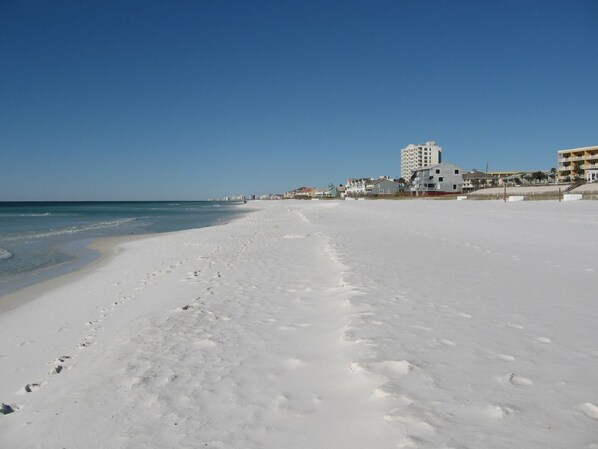 Beach nearby, sun-loungers