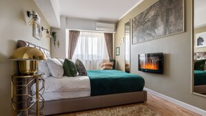 Apartemen Deluks, 2 kamar tidur, kamar mandi pribadi, pemandangan kota