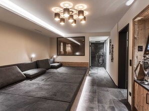 Chalet | Living area | TV, fireplace - Chalet in Gaschurn Near Ski Lift (Gaschurn)