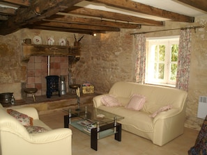 House | Living room - Holiday Home in Pressac With Swimming Pool, Pond, Heating (Pressac)