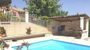 Pool - Provencal Villa With Private Pool and Beautiful View on the Vineyards (Rochefort-du-Gard)