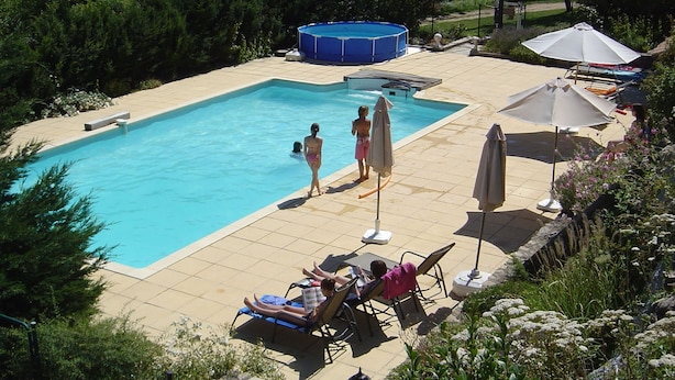 Cottage | Pool | Outdoor pool - Former Coach House in Castle With Park, Large Swimming Pool in North Ardèche (Saint-Prix)