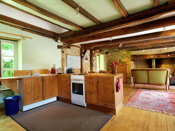 Fridge, microwave, oven, stovetop - Quaint Cottage in Juillac With Private Garden (Juillac)