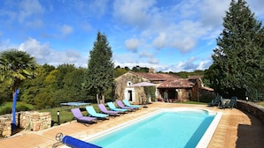 Exterior - Beautiful House With Swimming Pool and Yurt Near Villefranche-du-périgord (Saint-Cernin-de-l'Herm)