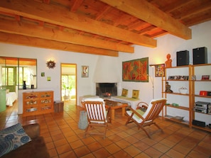 House | Living room | Fireplace, MP3 dock - Cozy Holiday Home in Faucon With Swimming Pool (Faucon)