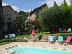 Pool - Holiday Home in Ardeche Near Chateau de Ventadour (Lalevade-d'Ardeche)