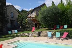 House | Pool | Outdoor pool - Holiday Home in Ardeche Near Chateau de Ventadour (Lalevade-d'Ardeche)