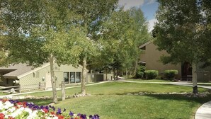 A residential area with houses, a lawn, and a flower bed. - Shuttle Bus. Picturesque. King Bed. Updated. Parking (Keystone)