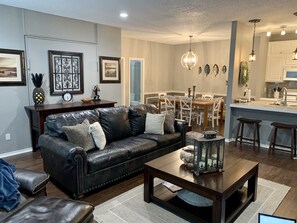 Smart TV, fireplace, toys