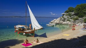 Sun-loungers, beach towels