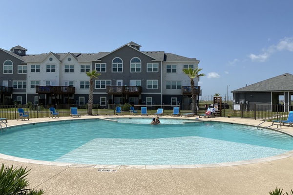 Take a dip in the spacious circular heated pool after an eventful beach day!