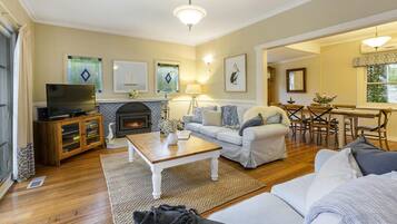 TV, fireplace, DVD player