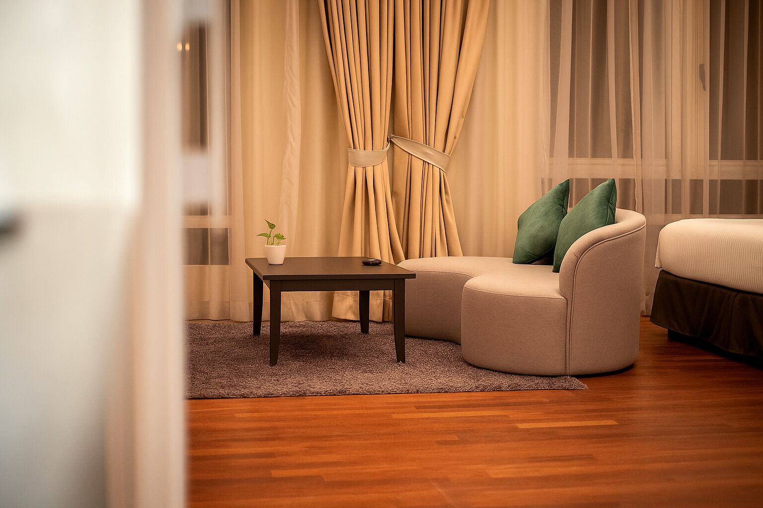 Premier Studio Suite | Living area | 40-inch Smart TV with digital channels, Netflix, streaming services